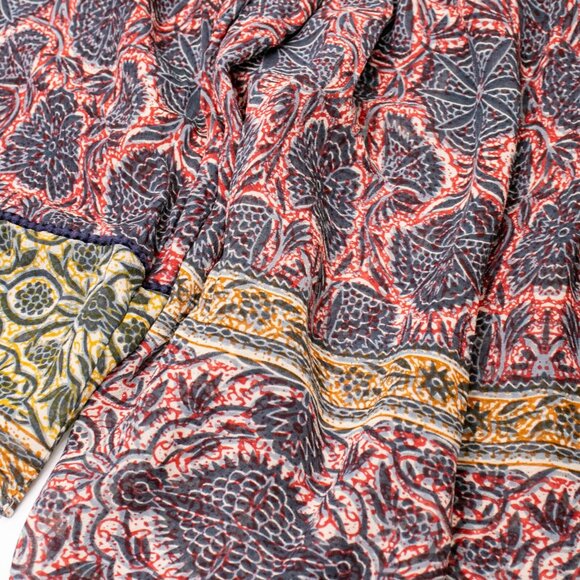 Plenty by Tracy Reese Boho Sheer Blouse Women’s S Gauze Batik Print Crochet Trim - Picture 13 of 13